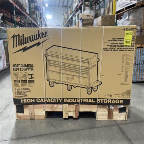 DALLAS LOCATION- MILWAUKEE 72 in. W x 22.1 in. D 18-Drawer Mobile Workbench Cabinet W/ WoodTop