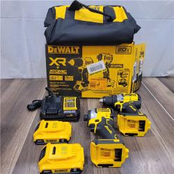 GOOD DEWALT 20V MAX XR Cordless Drill/Driver, ATOMIC Impact Driver 2 Tool Combo Kit, (2) 2.0Ah Batteries, Charger, and Bag