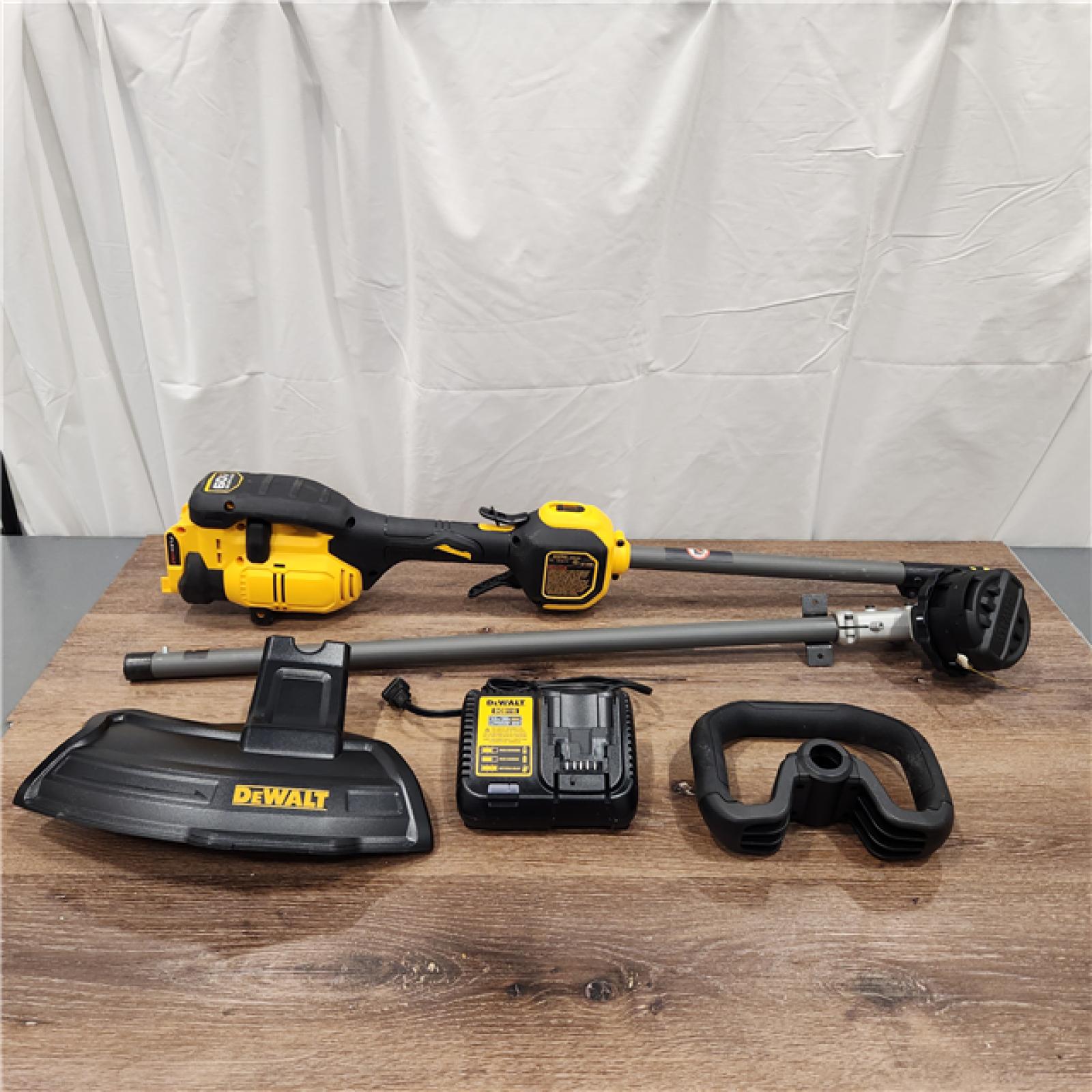AS-IS - DEWALT FLEXVOLT 60V MAX 17 in. Cordless Battery Powered Attachment Capable Trimmer Kit with (1) FLEXVOLT 3Ah Battery & Charger