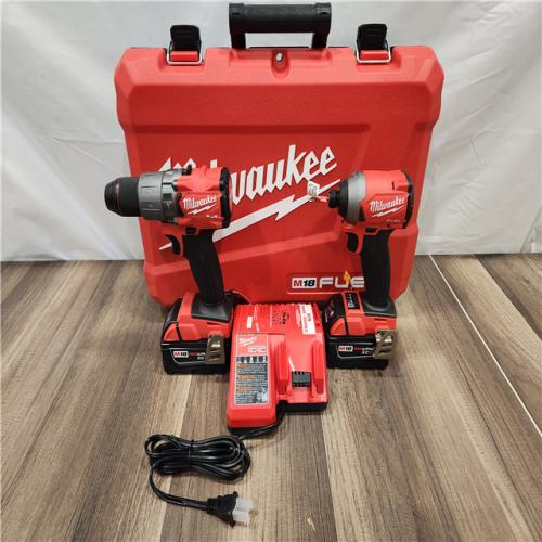 AS-IS- MILWAUKEE FUEL 18V Lithium-Ion Brushless Cordless Hammer Drill and Impact Driver Combo Kit