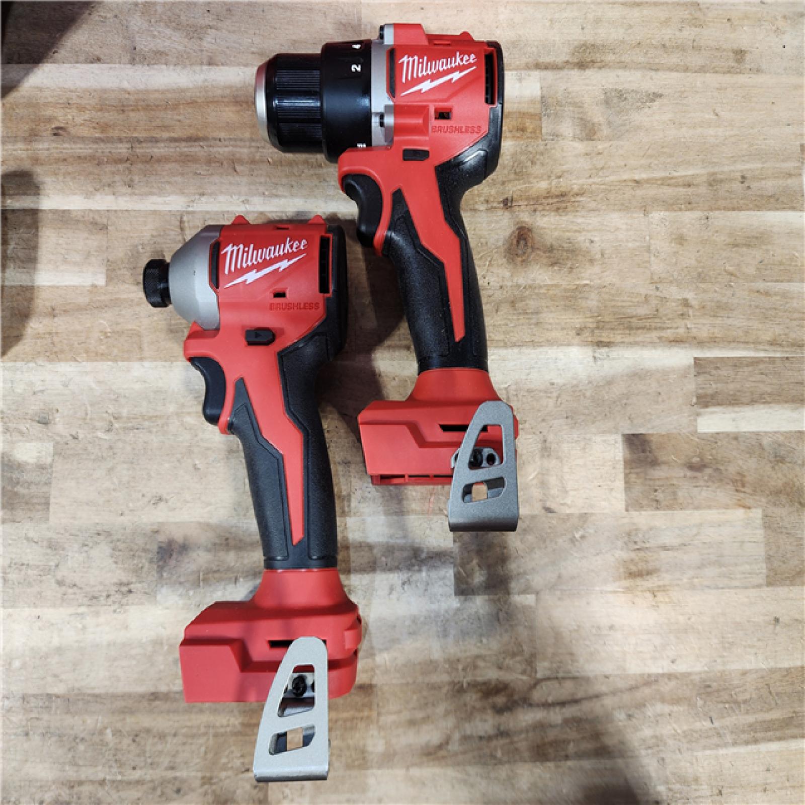 HOUSTON LOCATION - AS-IS Milwaukee 18V Lithium-Ion Brushless Cordless Compact Drill/Impact Combo Kit