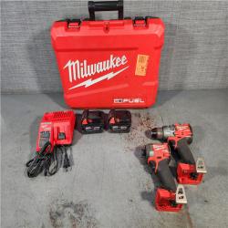 HOUSTON LOCATION - AS-IS MILWAUKEE FUEL 18V Lithium-Ion Brushless Cordless Hammer Drill and Impact Driver Combo Kit (2-Tool) with 2 Batteries