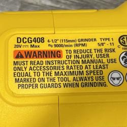 AS-IS DEWALT 20V MAX Cordless Brushless 4-1/2 in. Angle Grinder with Paddle Switch (Tool Only)