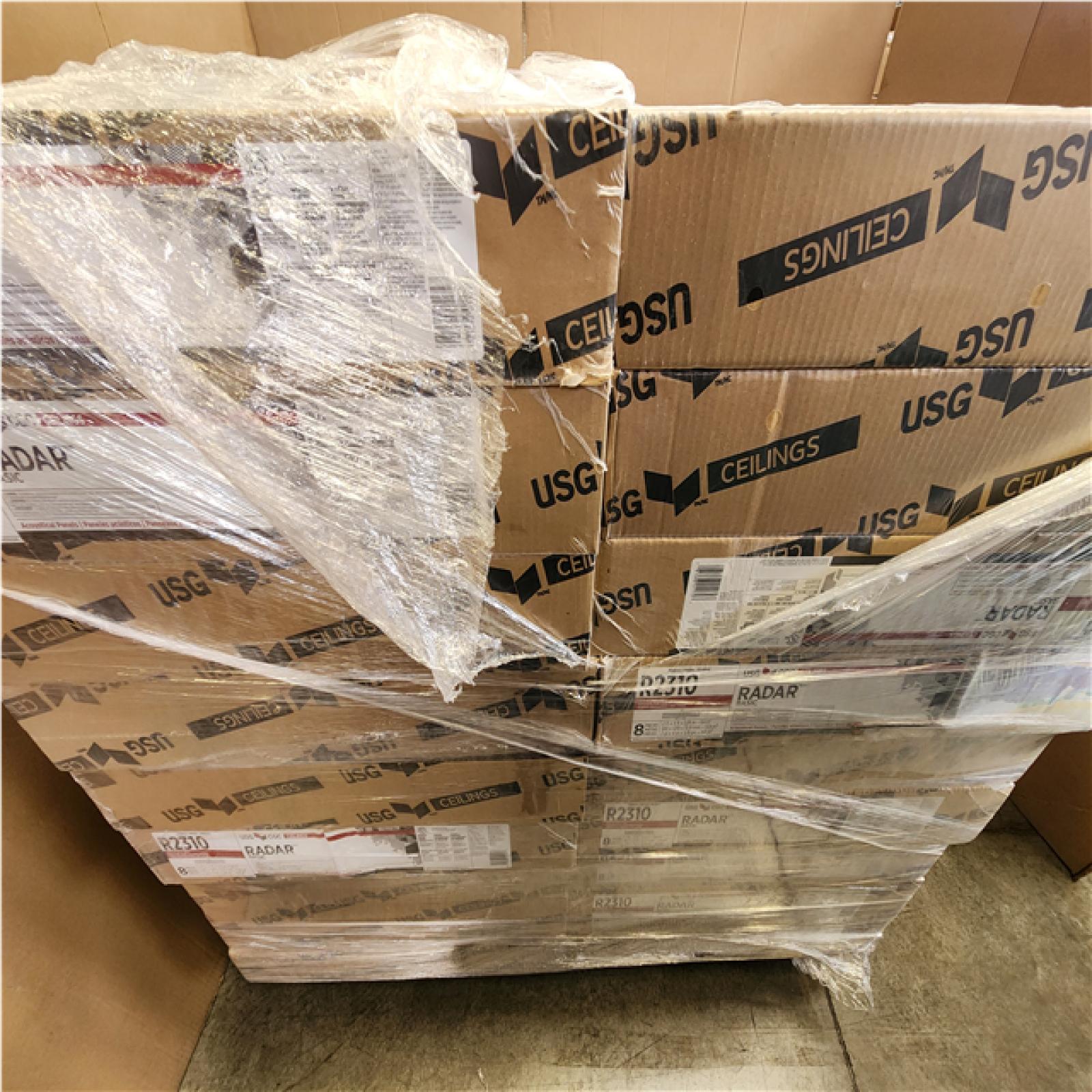 Phoenix NEW USG Ceilings 2 ft. x 4 ft. Radar Basic White Square Edge Lay-In Ceiling Tile, Case of 8 (1,152 sq. ft) 18 Cases