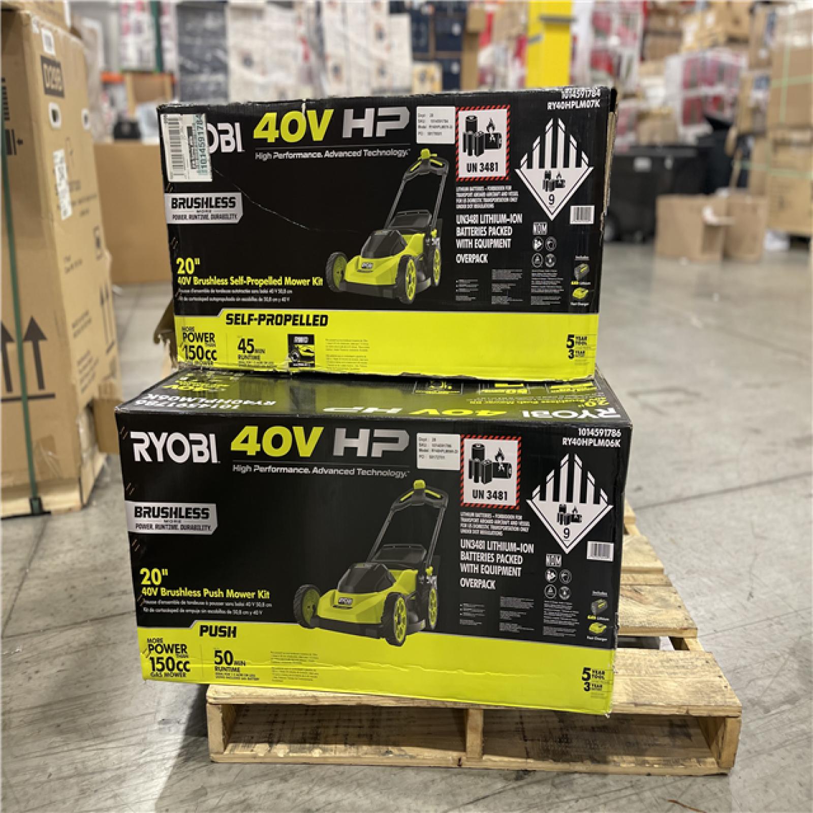 DALLAS LOCATION - RYOBI MOWER PALLET -(3 UNITS)