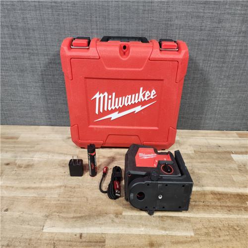 HOUSTON LOCATION - AS - IS Milwaukee 100 ft. REDLITHIUM Lithium-Ion USB Green Rechargeable Cross Line Laser Level with Charger