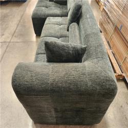 Phoenix AS-IS Nestfair 50.4 in. W Chenille Modular Couch Sectional Sofa in Green with 2-Side Pockets