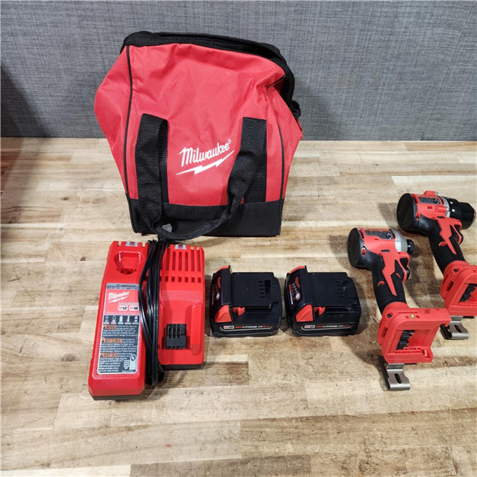 HOUSTON LOCATION - AS - IS Milwaukee 18V Lithium-Ion Brushless Cordless Compact Drill/Impact Combo Kit