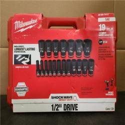 Phoenix NEW Milwaukee SHOCKWAVE 1/2 in. Drive SAE 6 Point Impact Socket Set (19-Piece) (SEALED)