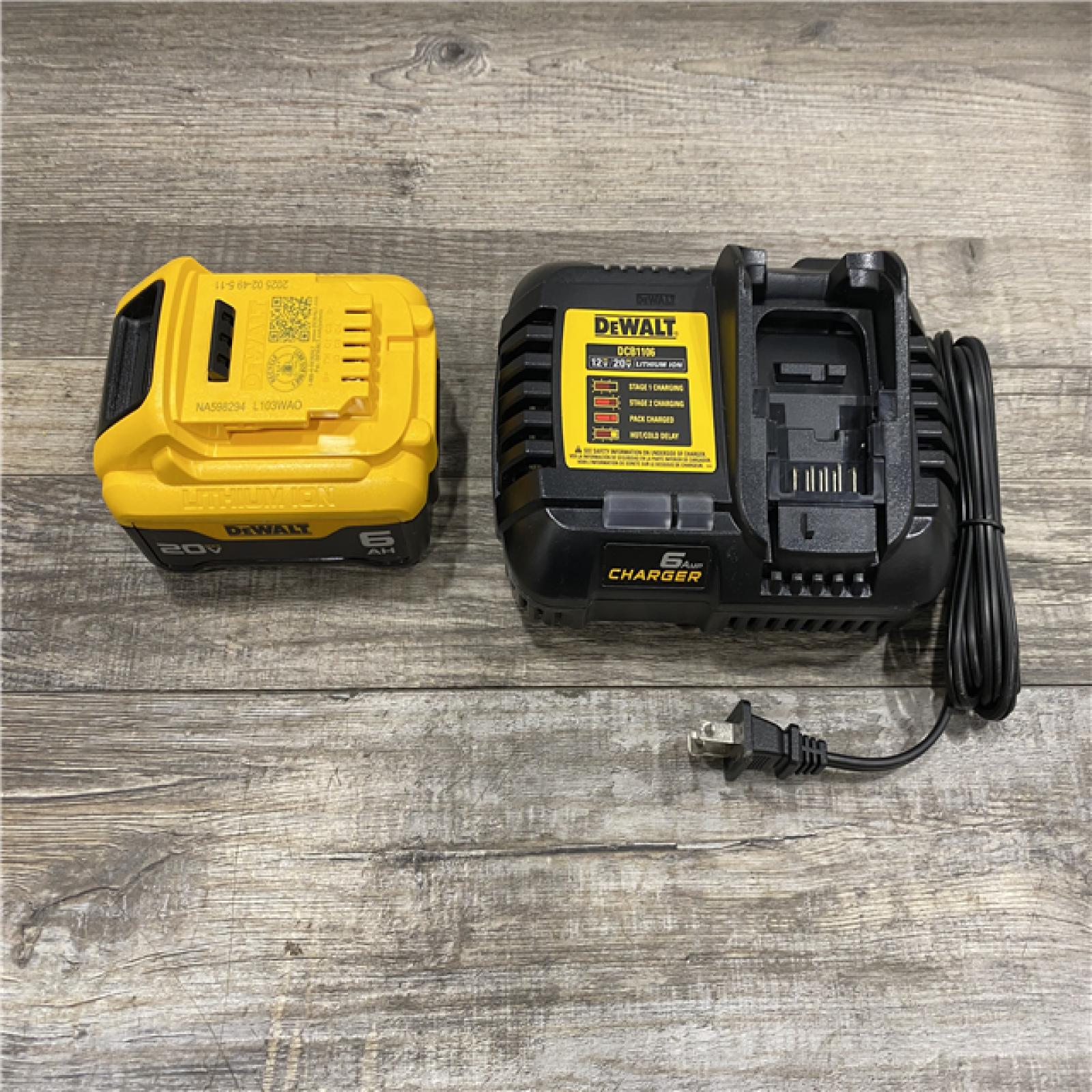 AS-IS DEWALT 20V MAX Lithium-Ion 6.0 Ah Battery and Charger