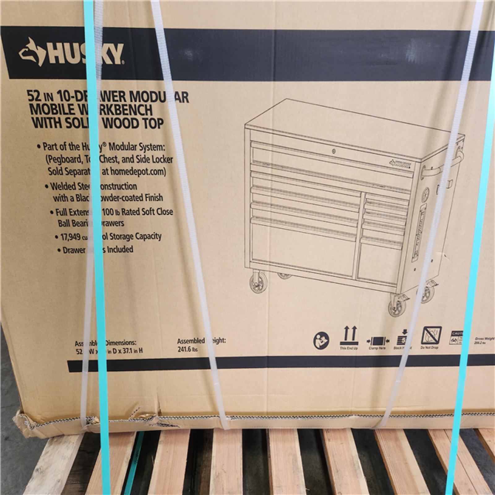 Phoenix NEW Husky Modular Tool Storage 52 in. W x 20 in. D Standard Duty Black Mobile Workbench Cabinet (SEALED)