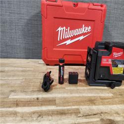 HOUSTON LOCATION - AS - IS Milwaukee 100 ft. REDLITHIUM Lithium-Ion USB Green Rechargeable Cross Line Laser Level with Charger