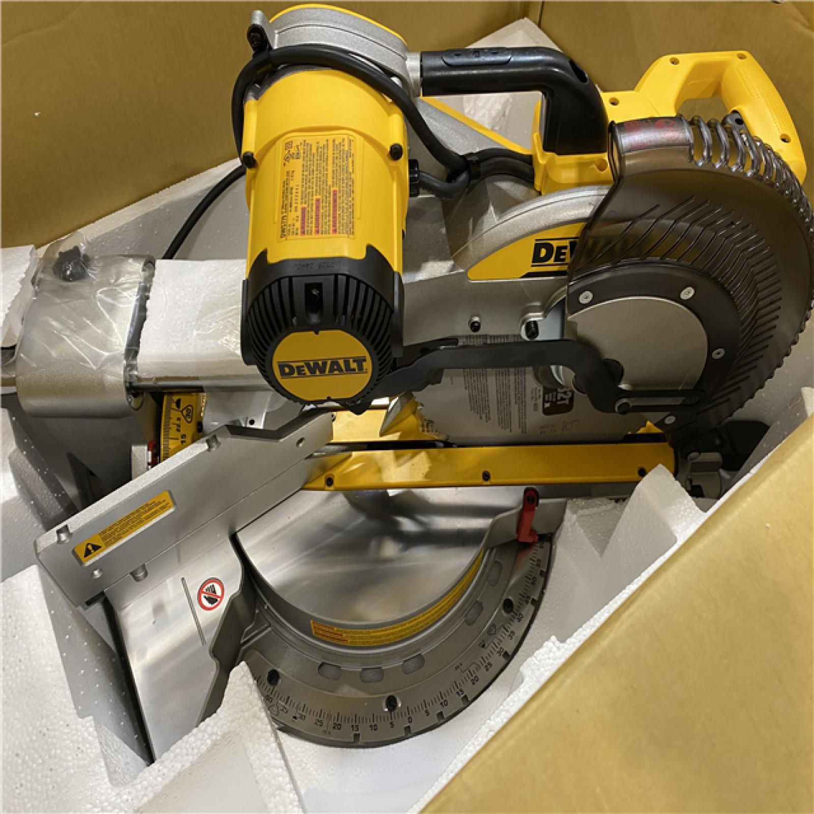 As-Is- DeWalt 15 Amps 12 in. Corded Dual-Bevel Sliding Compound Miter Saw