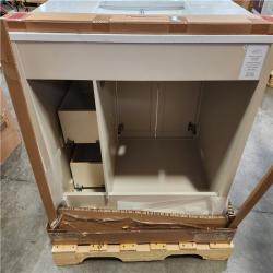 Phoenix Home Decorators Collection Stanhope 37 in. Single Sink Even Better Beige Bath Vanity with Carrara White Engineered Stone Top (Assembled) (Cracked Marble)