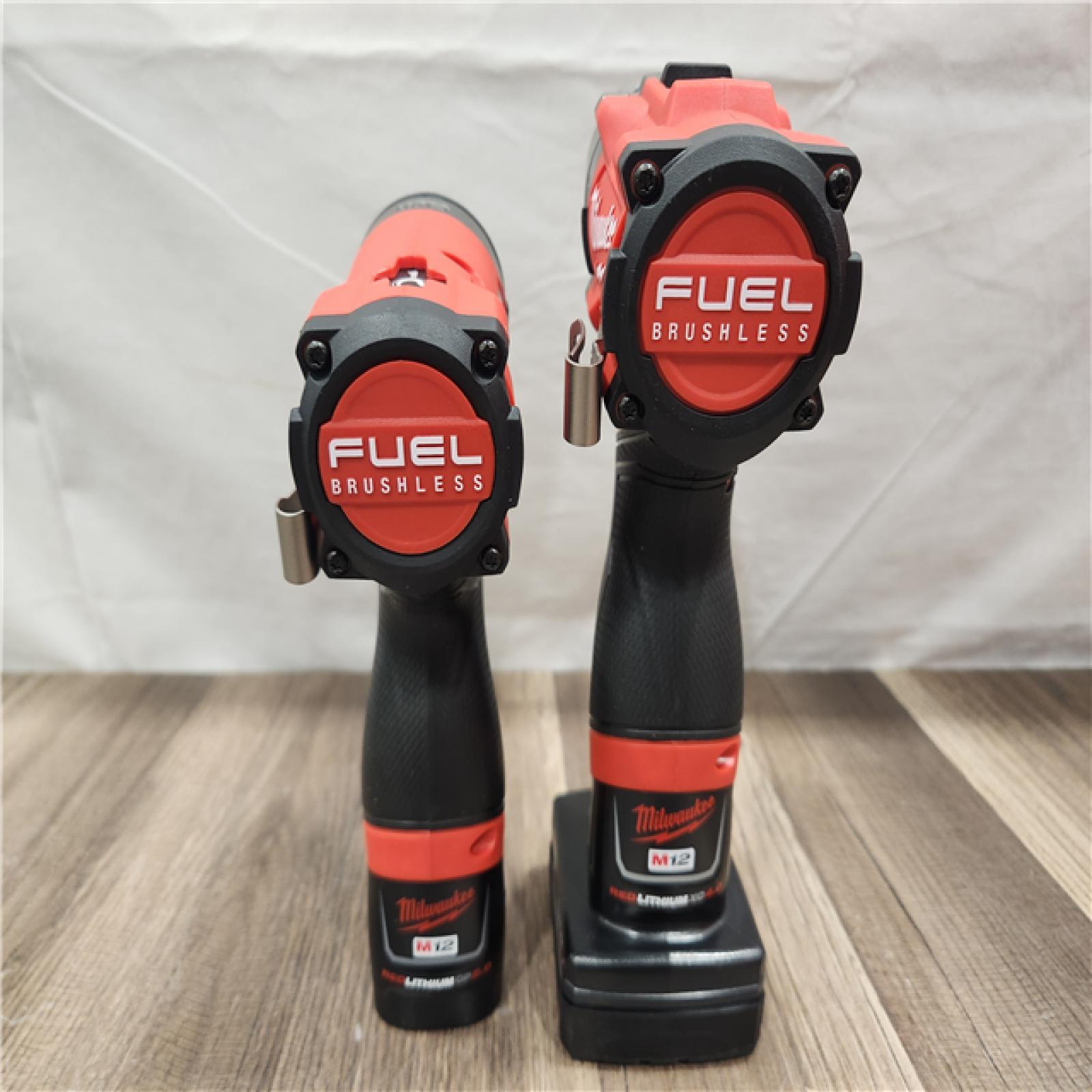 AS-IS- Milwaukee 12V Brushless Hammer Drill and Impact Driver Combo Kit