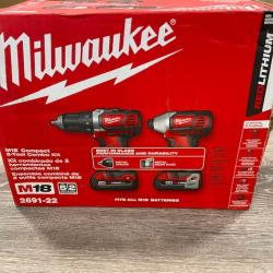 NEW - Milwaukee 18V Lithium-Ion Cordless Drill Driver/Impact Driver Combo Kit