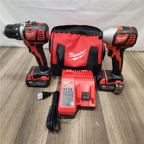 AS-IS- Milwaukee 18V Cordless Brushed 2-Tool Drill/Driver and Impact Driver Kit
