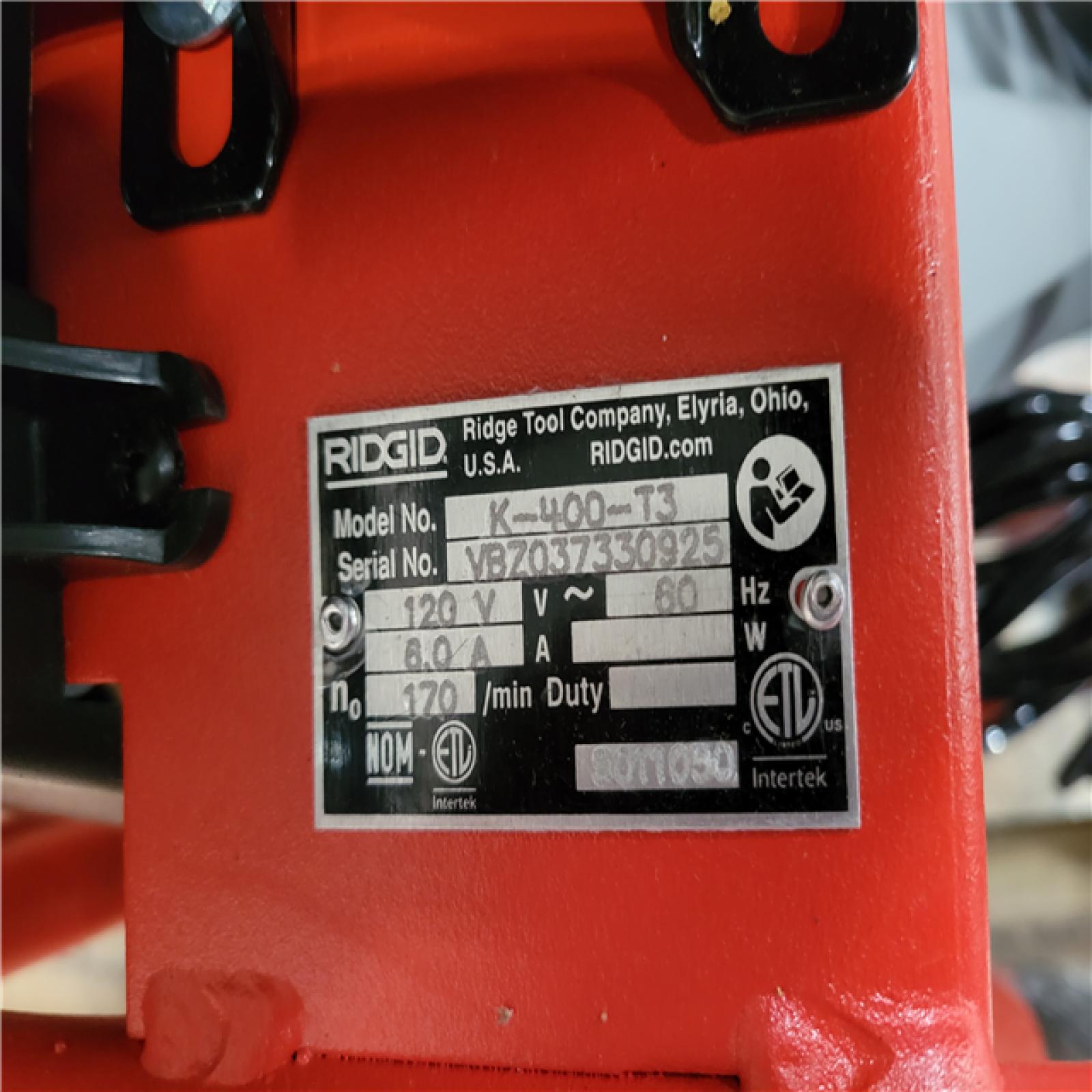 CALIFORNIA AS-IS K-400 POWERED DRAIN CLEANER WITH AUTOFEED TECHNOLOGY