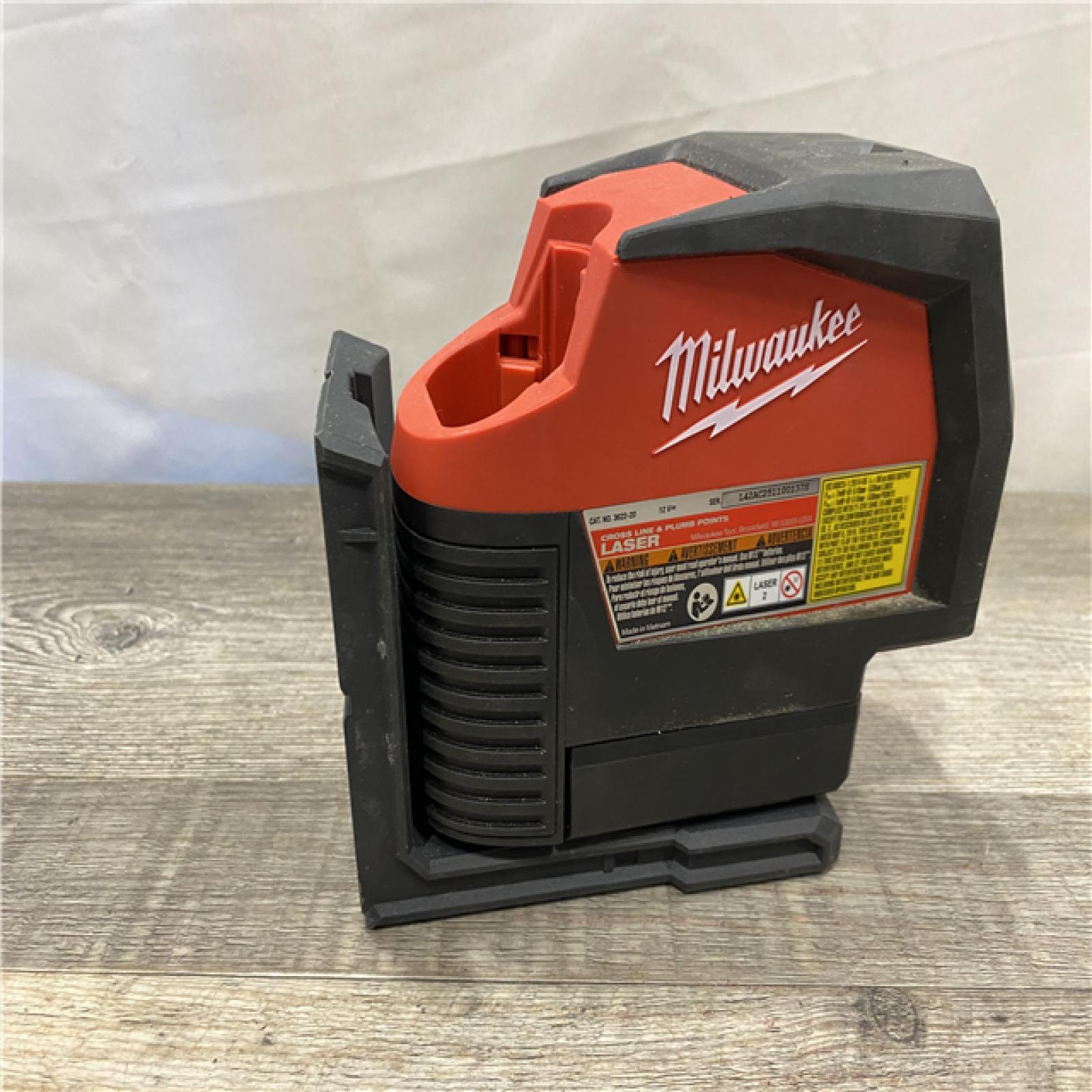 AS-IS Milwaukee 12-Volt Lithium-Ion Cordless Green 125 ft. Cross Line and Plumb Points Laser Level Kit