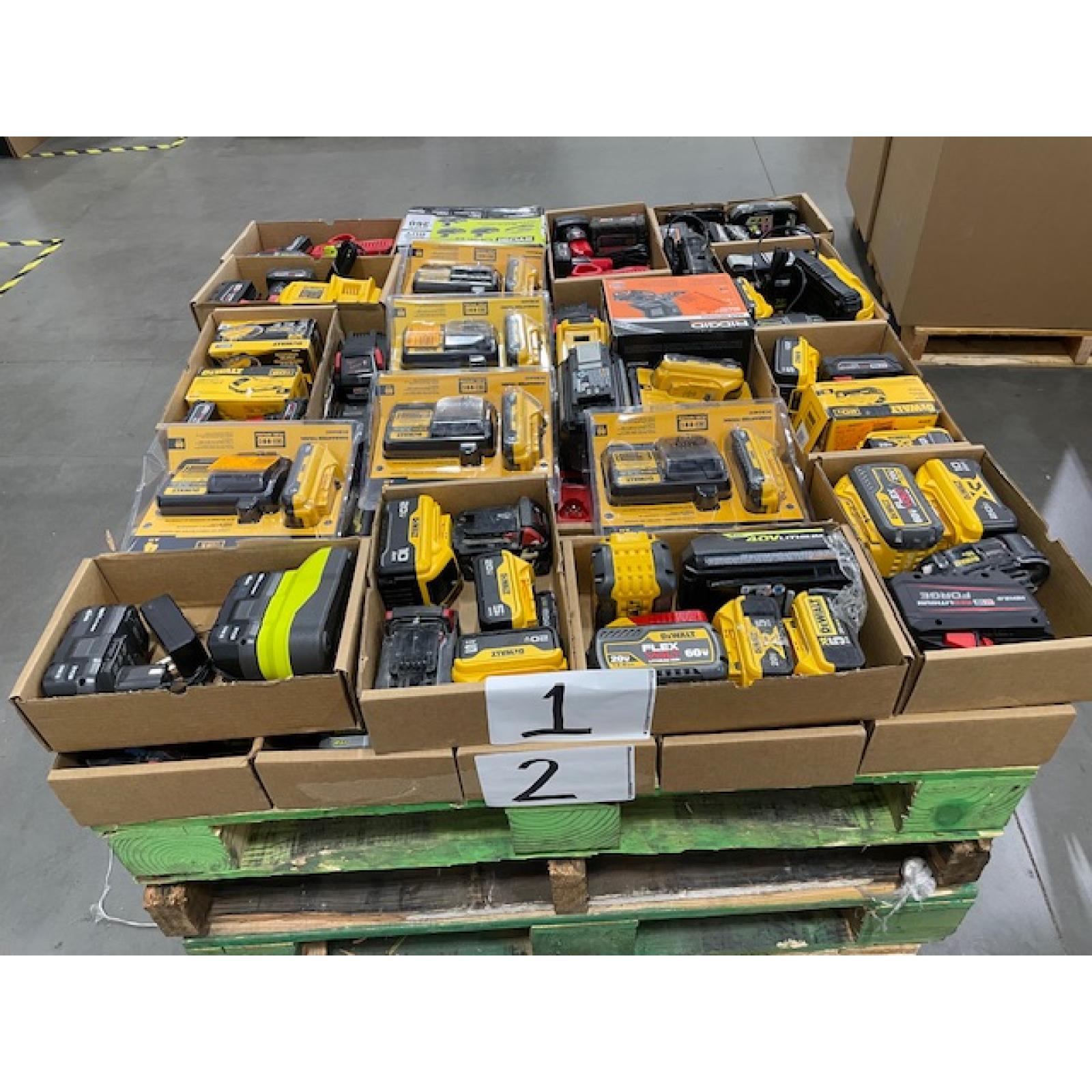 DALLAS LOCATION - AS-IS BATTERY AND CHARGERS PALLET