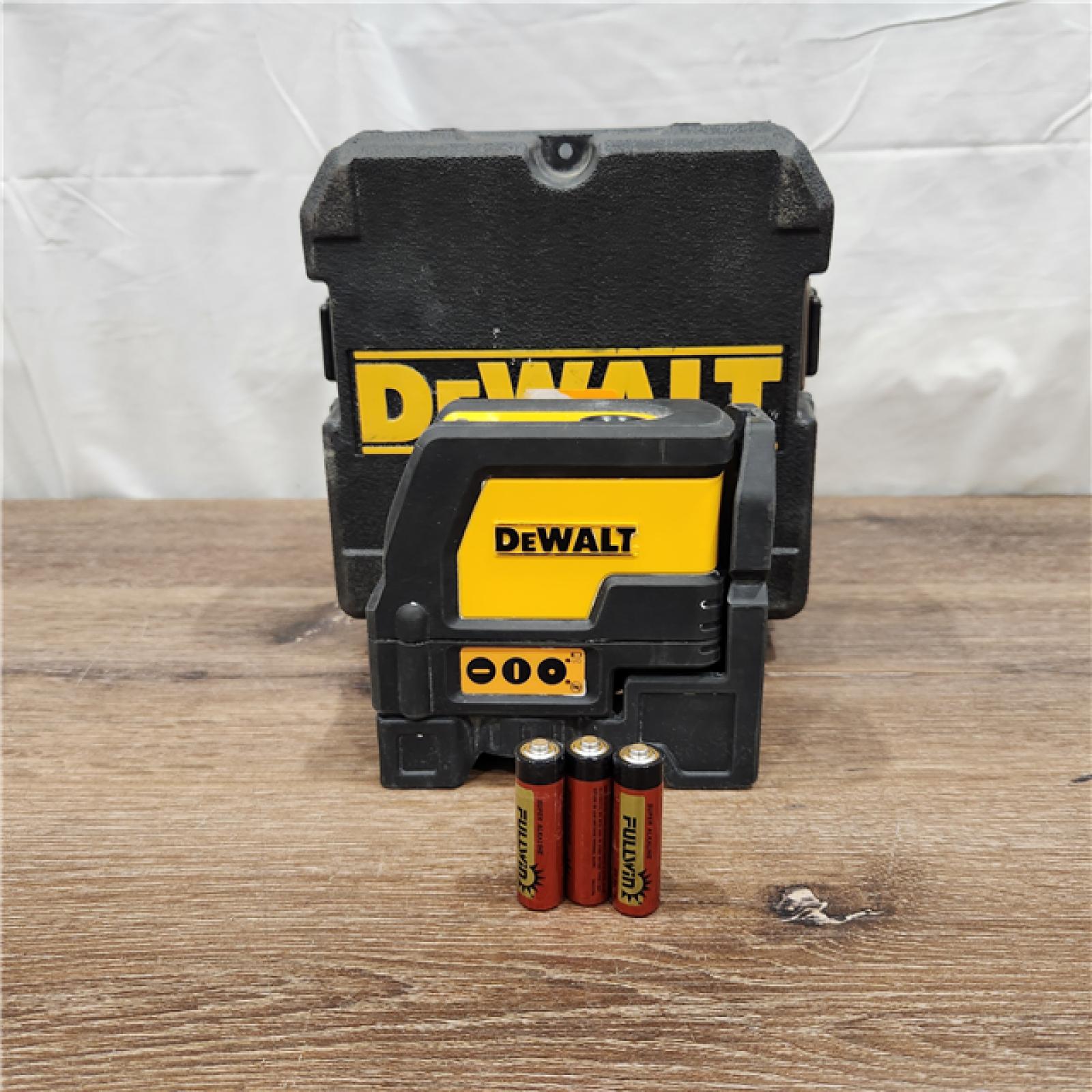 AS-IS DEWALT 165 Ft. Red Self-Leveling Cross-Line and Plumb Spot Laser Level with (3) AAA Batteries & Case