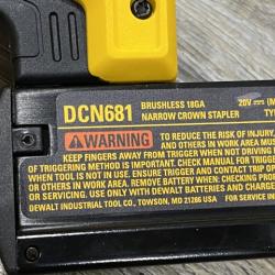 AS-IS DEWALT 20V MAX XR Lithium-Ion Cordless 18-Gauge Narrow Crown Stapler Kit