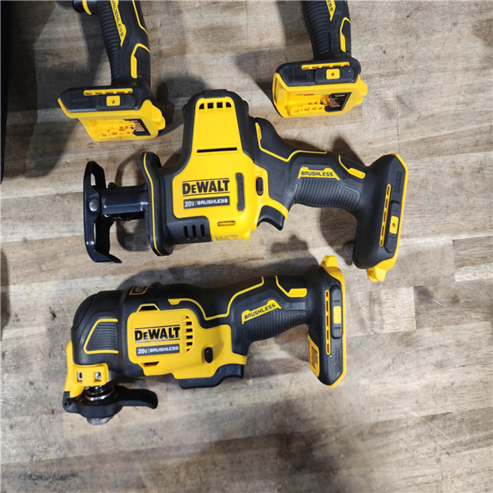 HOUSTON LOCATION - AS-IS DeWalt 20V MAX ATOMIC Cordless Brushless 4 Tool Combo Kit