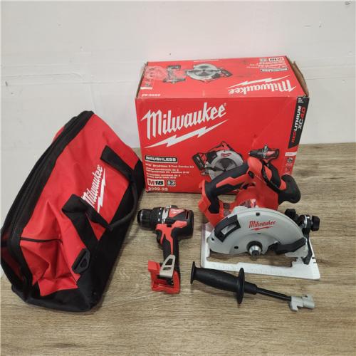 Phoenix Location NEW Milwaukee M18 18V Lithium-Ion Brushless Cordless Hammer Drill and Circular Saw Combo Kit (2-Tool) (No Batteries)