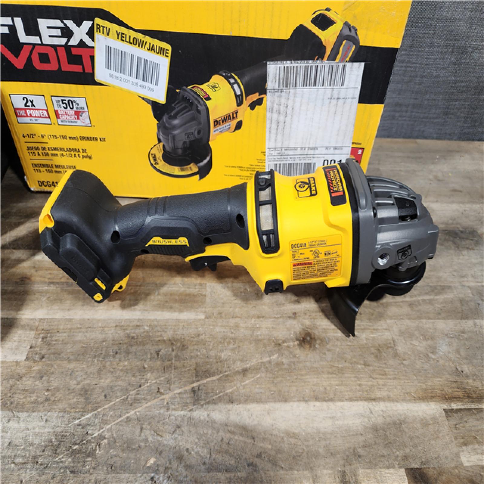 HOUSTON LOCATION - AS-IS DeWalt Flexvolt 60V Max Cordless Grinder  4.5 in; 6 in  Kit  W/ (2) BATTERY & CHARGER (DCG418X2)