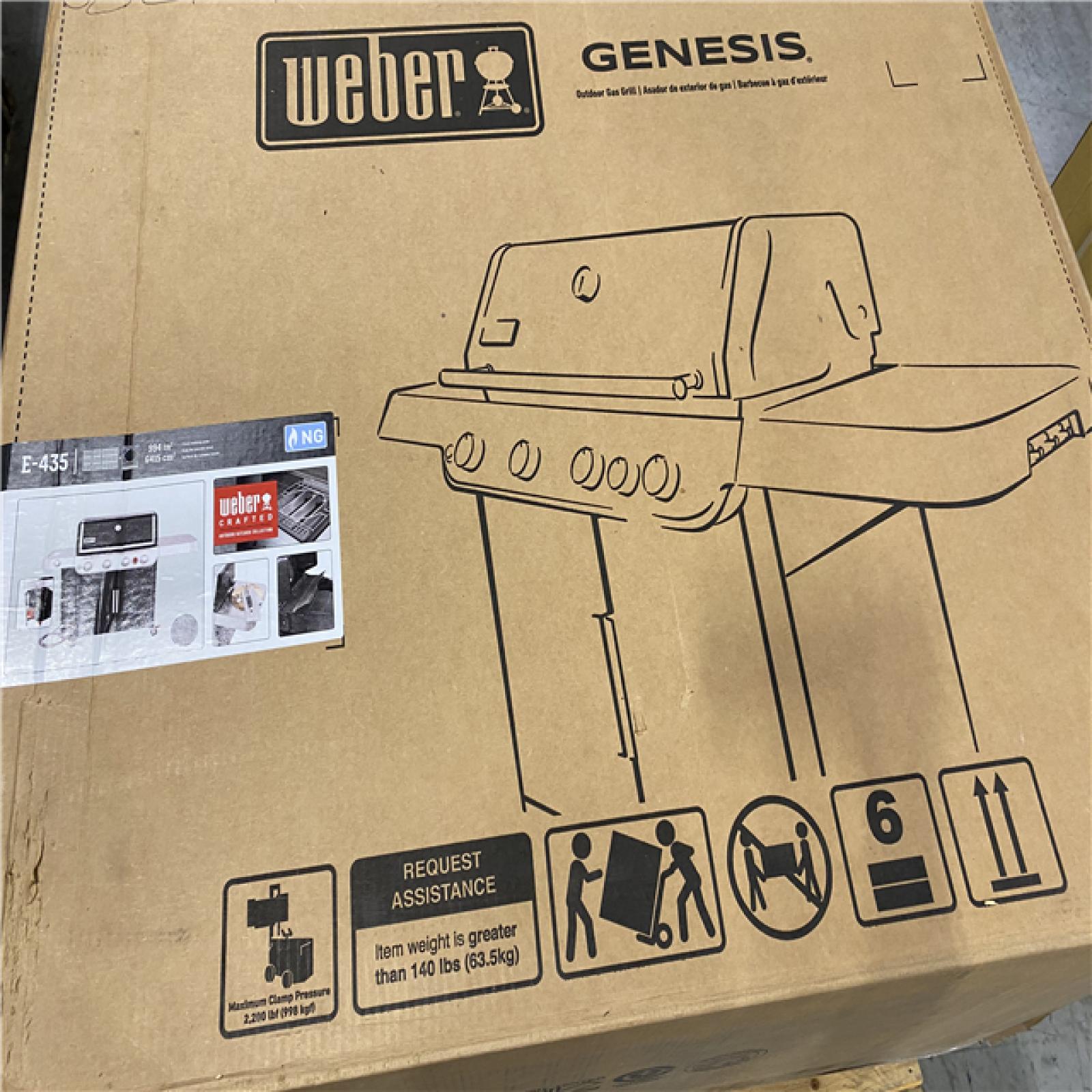 DALLAS LOCATION - Weber Genesis E-435 4-Burner Natural Gas Grill in Black with Side Burner