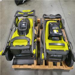 CALIFORNIA AS-IS (X2) RYOBI PUSH LAWN MOWERS W/ BATTERIES & CHARGER