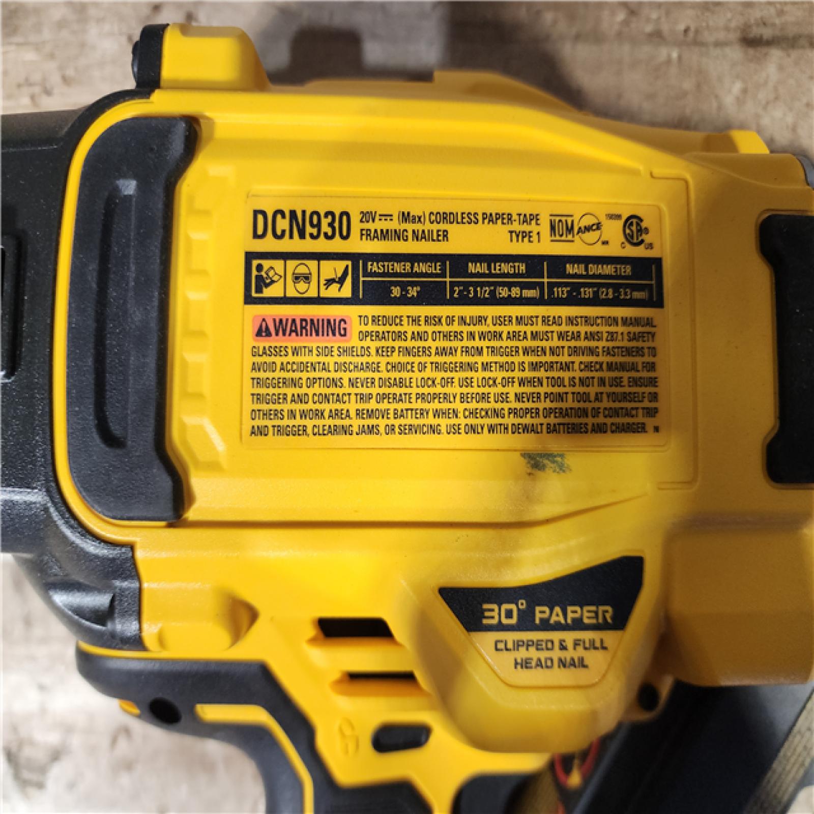 HOUSTON LOCATION - AS - IS DEWALT 20V 30 Degree Cordless Framing Nailer (Tool-Only)