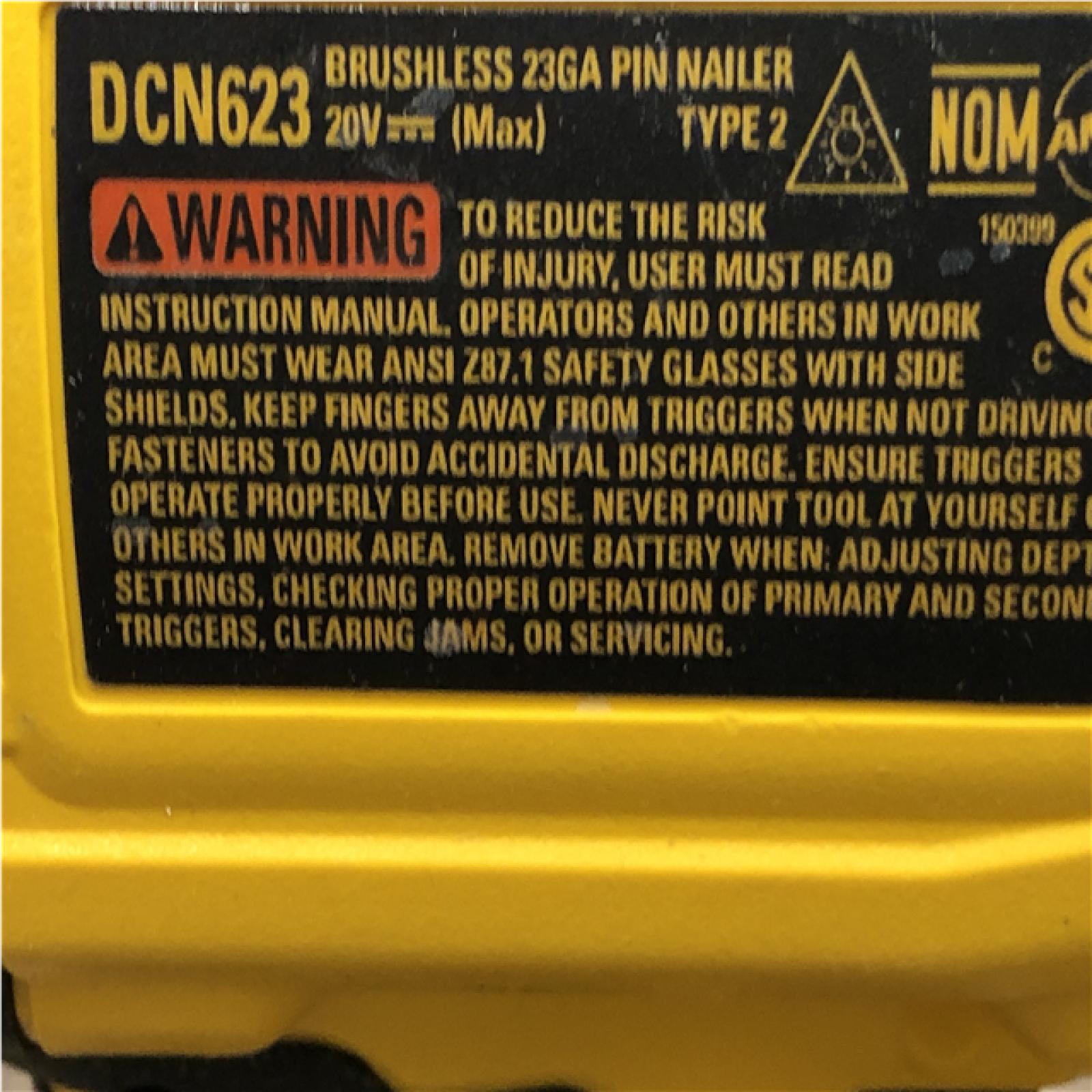 AS-IS DEWALT ATOMIC 20V MAX Lithium Ion Cordless 23 Gauge Pin Nailer (Tool Only)
