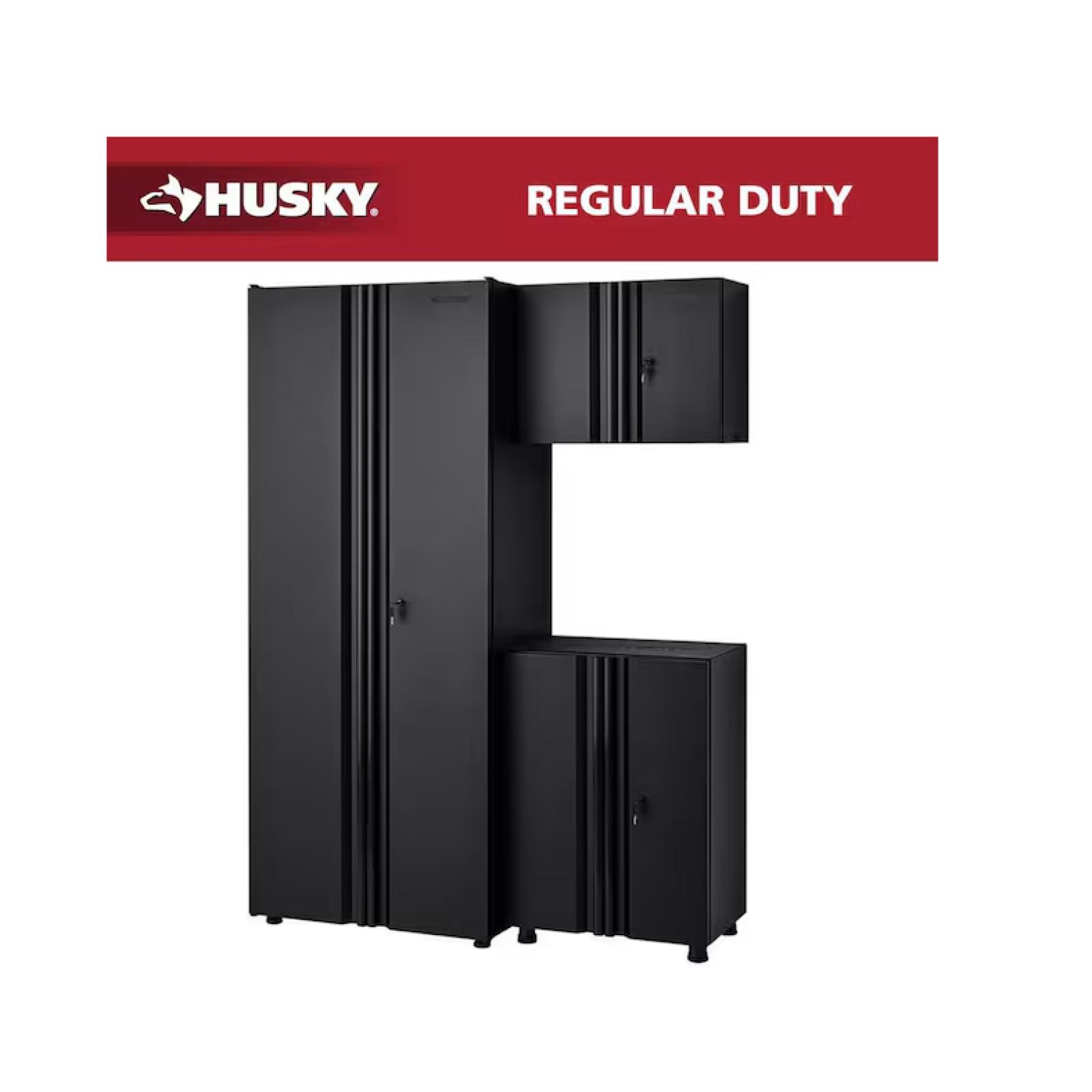 DALLAS LOCATION - Husky 3-Piece Regular Duty Welded Steel Garage Storage System in Black