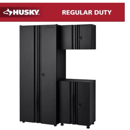 DALLAS LOCATION - Husky 3-Piece Regular Duty Welded Steel Garage Storage System in Black