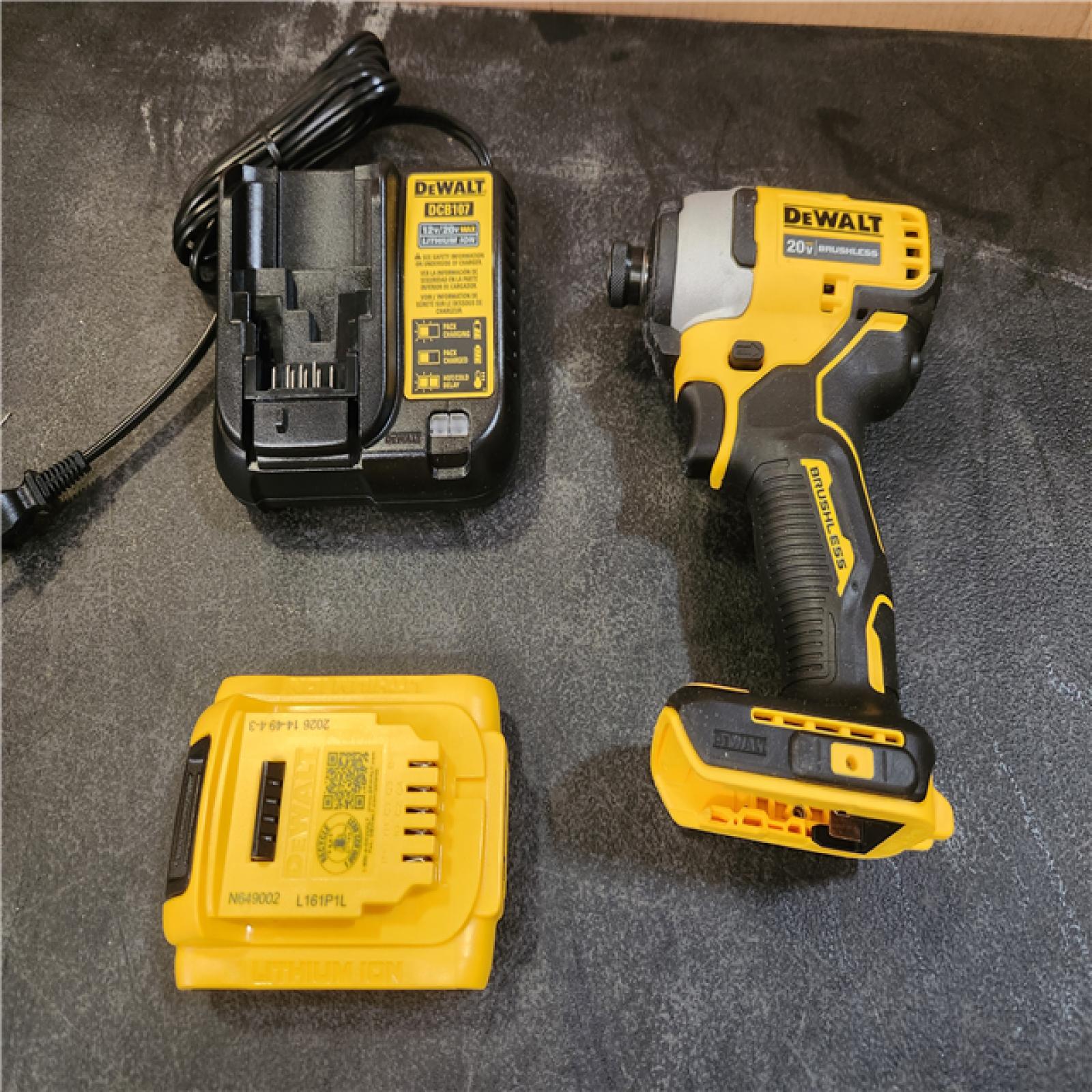 Phoenix NEW DEWALT Atomic 20V Max Lithium-Ion Brushless Cordless Compact 1/4 in. Impact Driver Kit with 2.0Ah Battery and Charger