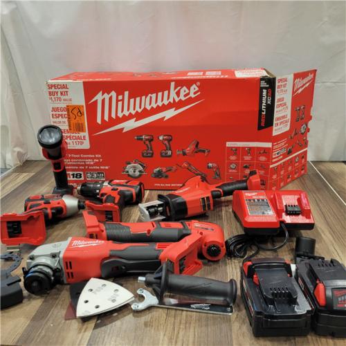 AS-IS Milwaukee M18 18-Volt Lithium-Ion Cordless Combo Kit 6-Tool with 2-Batteries, Charger and Tool Bag