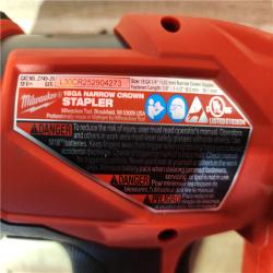 HOUSTON LOCATION - AS-IS (APPEARS LIKE NEW) Milwaukee FUEL 18-Volt Lithium-Ion Brushless Cordless 18-Gauge 1/4 in. Narrow Crown Stapler (Tool-Only)