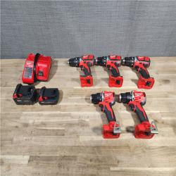 HOUSTON LOCATION - AS-IS Milwaukee 5 Tool Combo Kit W/ (2) Battery & Charger