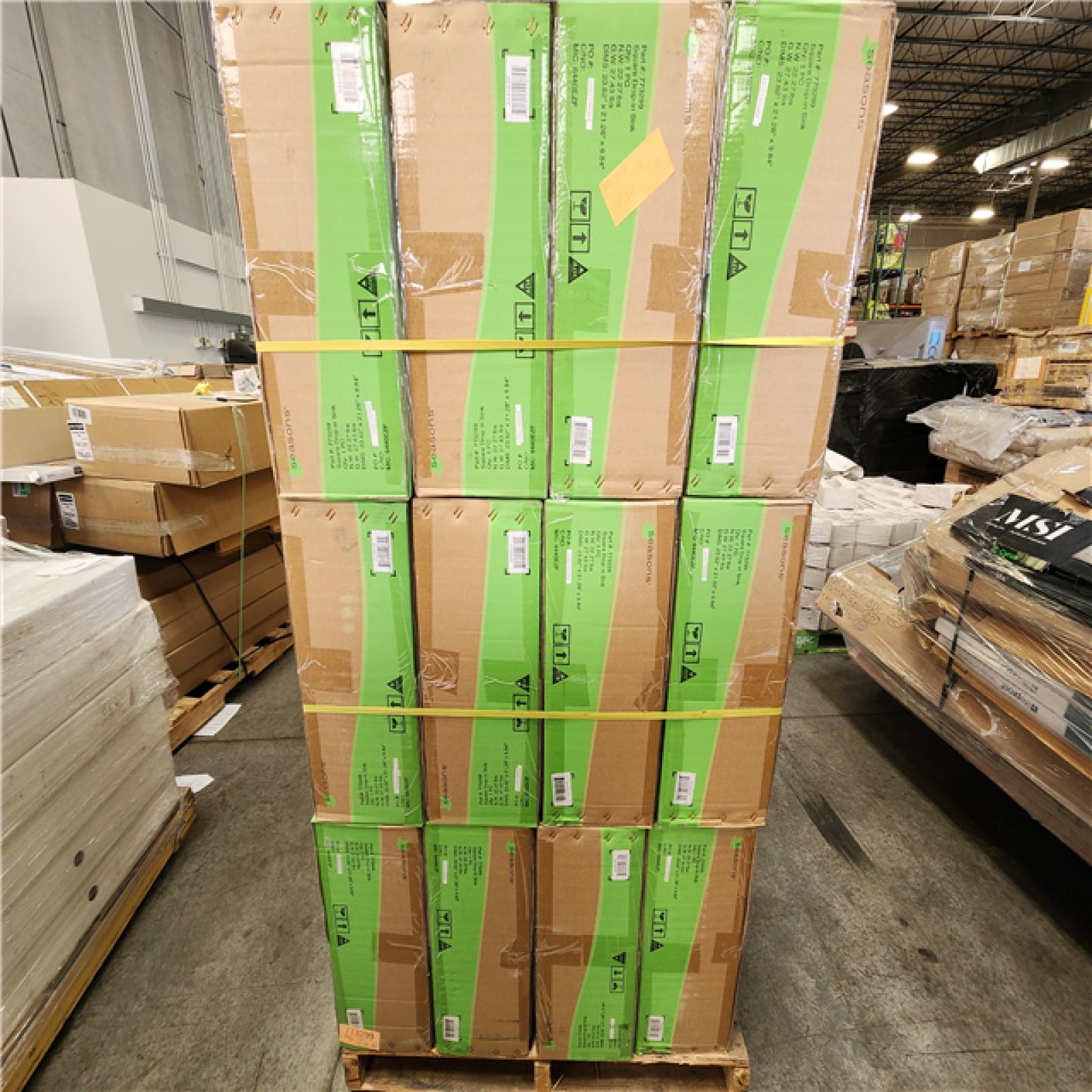 Phoenix Location NEW Seasons Square Drop-in Sink Vitreous China 4 Faucet Center Front Overflow White ADA Compliant Pallet  (24 Sinks)