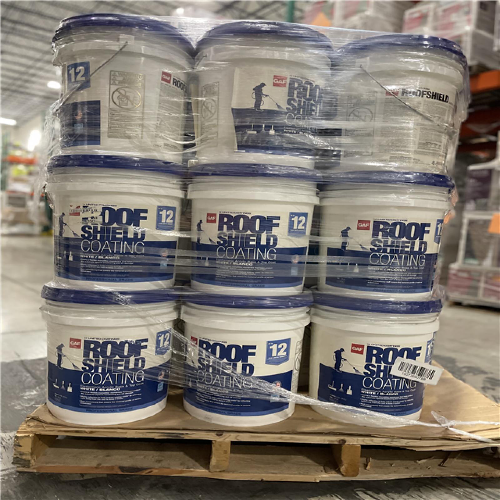 DALLAS LOCATION - GAF RoofShield Top Coat 5 Gal. White Acrylic Reflective Elastomeric Roof Coating PALLET-(36 UNITS)