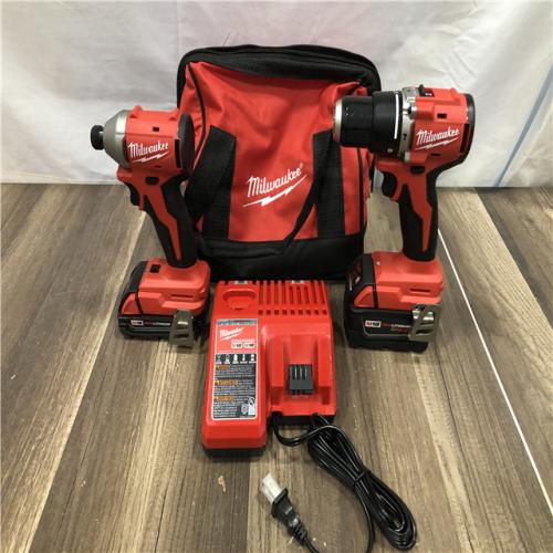 AS-IS Milwaukee 18-Volt Lithium-Ion Brushless Cordless Compact Hammer Drill/Impact Combo Kit