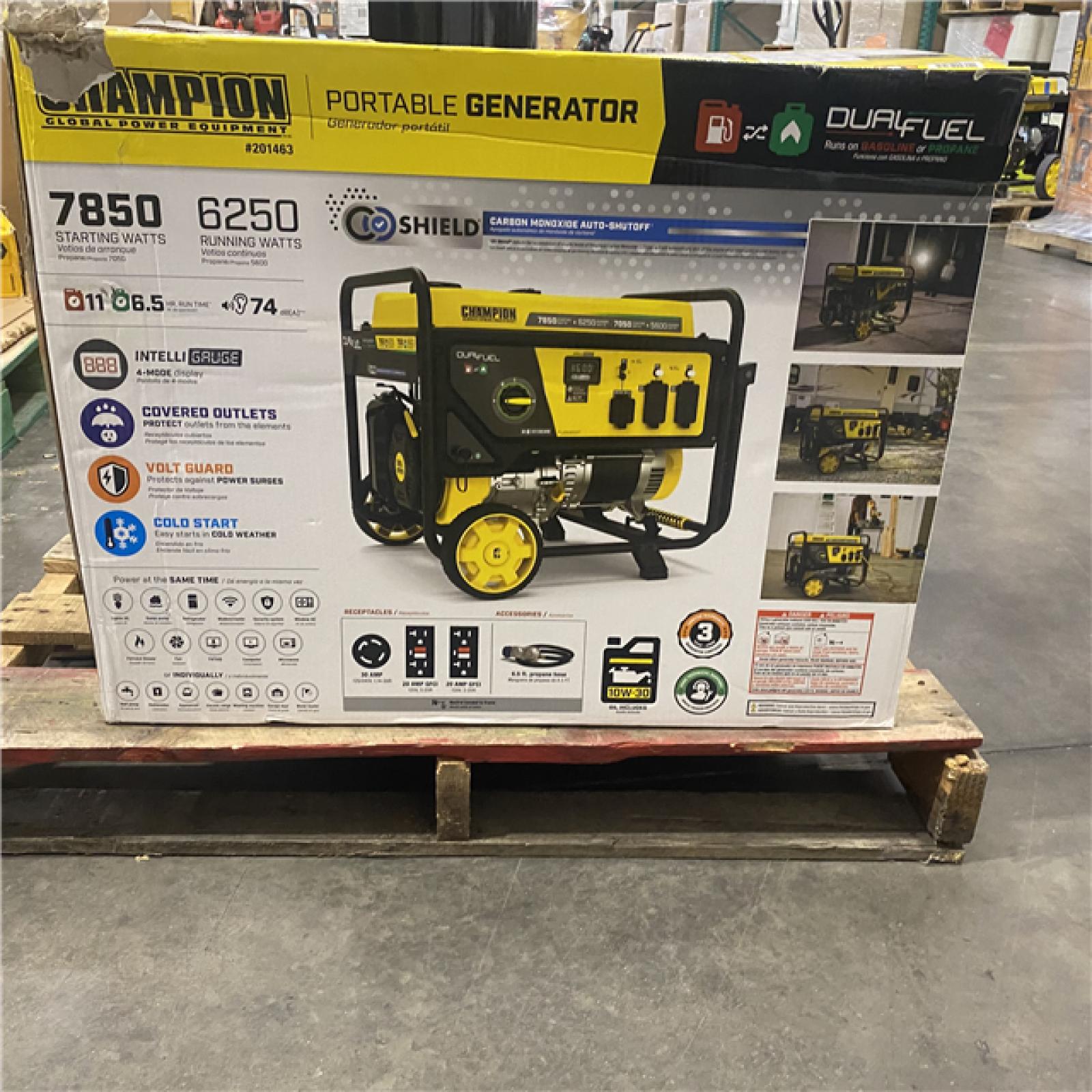 Dallas Location - As-Is Champion 201463 7850W Dual Fuel Generator