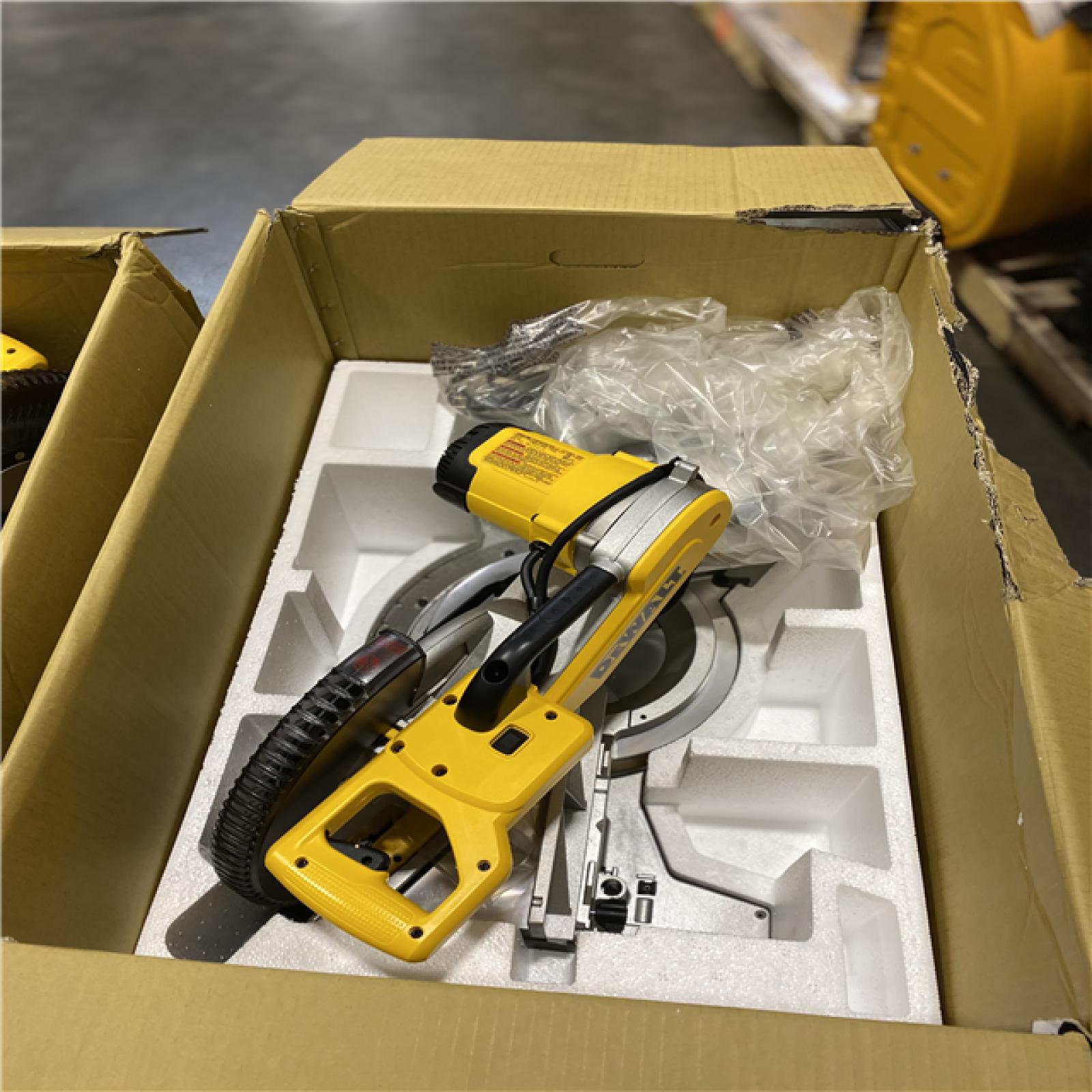 Dallas Location - As-Is DWS780-  DEWALT 15 Amp Corded 12 in. Double Bevel Sliding Compound Miter Saw(Lot Of 2)
