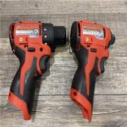 AS-IS Milwaukee 12-Volt Lithium-Ion Brushless Cordless Subcompact Drill and Impact Driver Combo Kit