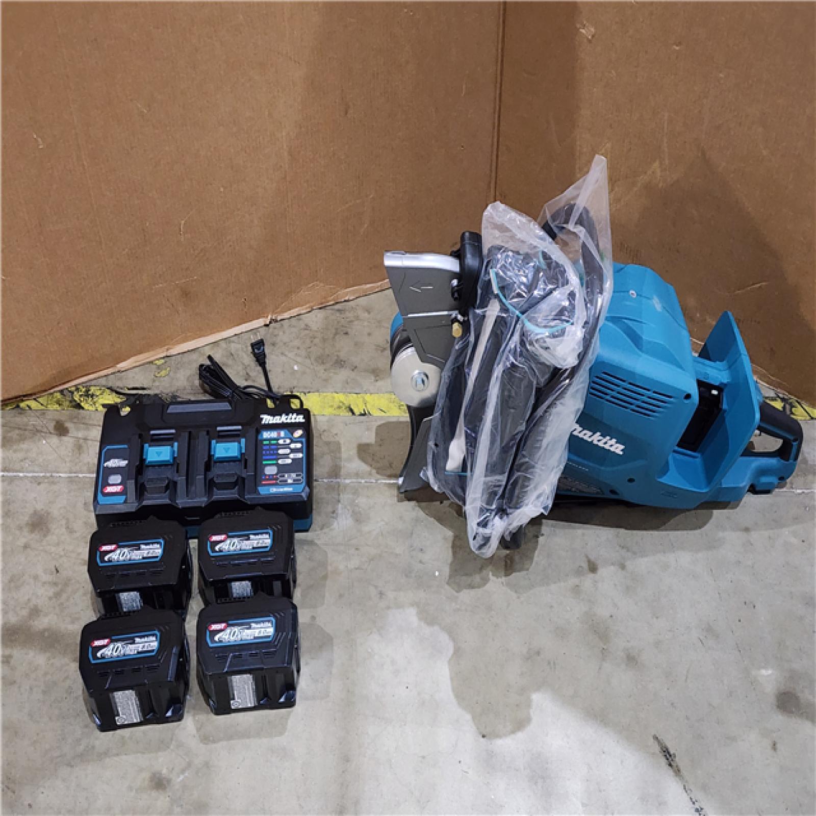 HOUSTON LOCATION - AS-IS (APPEARS LIKE NEW) MAKITA 80V Max (40V Max X2) XGT Brushless Cordless 14 in. Power Cutter Kit with 4 Batteries (8.0Ah)