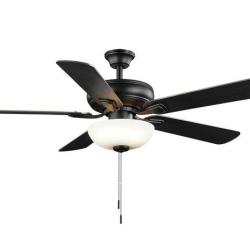 DALLAS LOCATION - Hampton Bay Rothley II 52 in. Indoor LED Matte Black Ceiling Fan with Light Kit (24 UNITS)