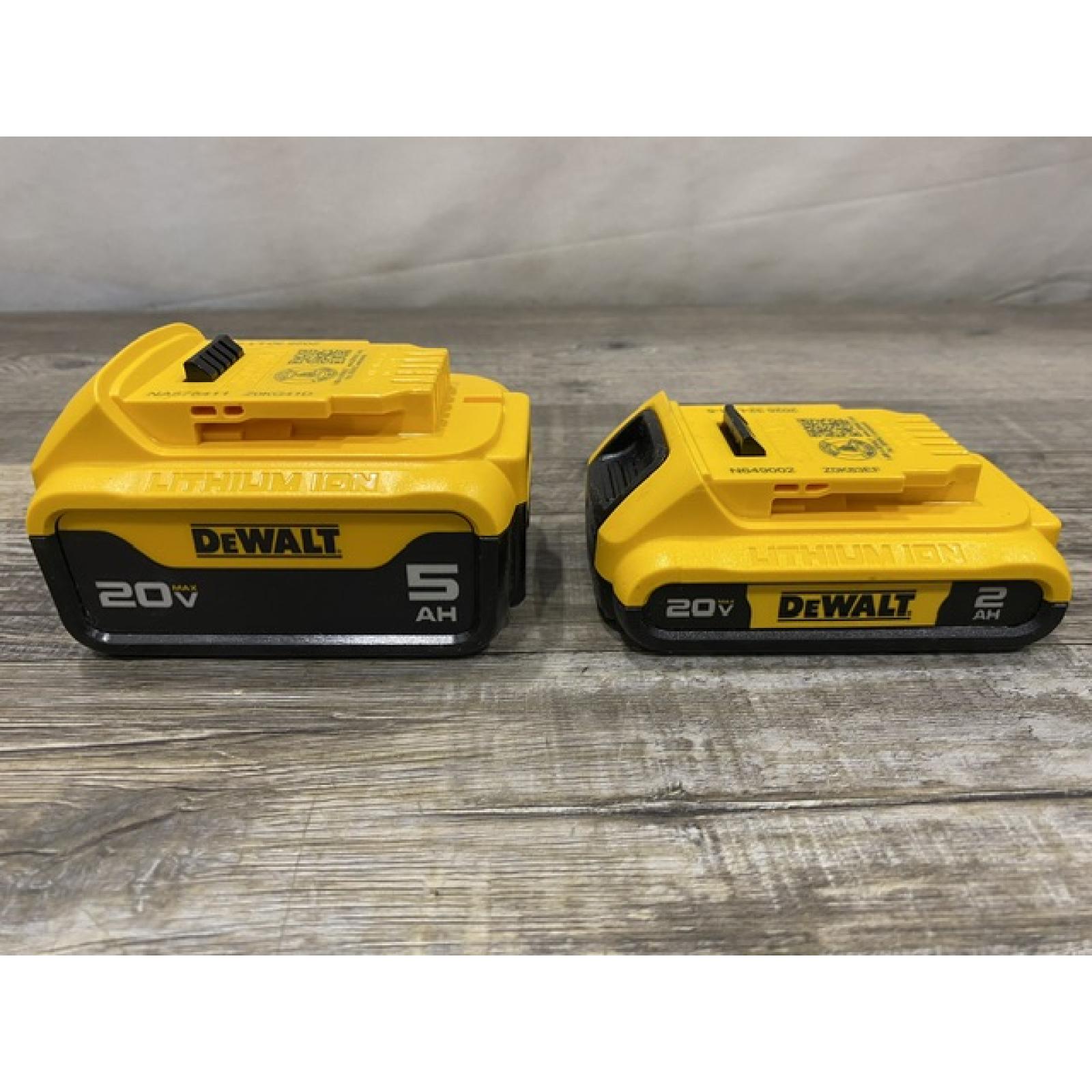 AS-IS DEWALT 20V MAX Lithium-Ion Battery Kit with 5.0Ah and 2.0Ah Battery and Charger