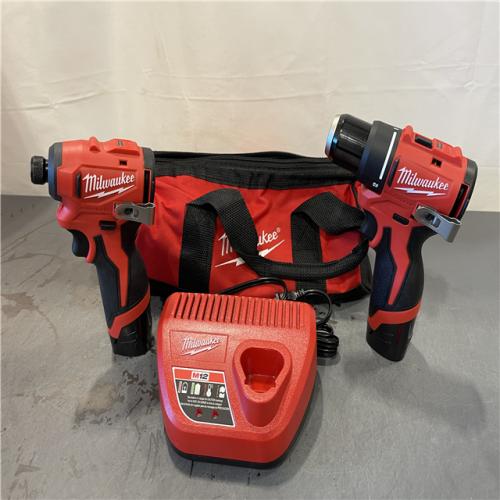 AS-IS - Milwaukee M12 12-Volt Lithium-Ion Brushless Cordless Subcompact Drill and Impact Driver Combo Kit