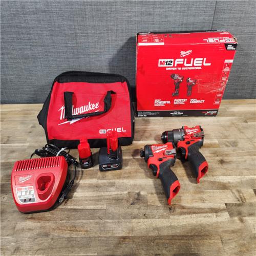 HOUSTON LOCATION - AS-IS (APPEARS LIKE NEW) Milwaukee 3497-22 12V Brushless Hammer Drill and Impact Driver Combo Kit